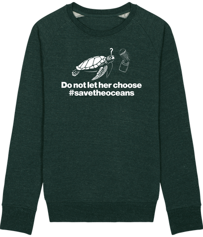 Pull Homme Save the Oceans - Vert sapin chiné