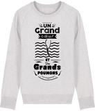 Pull Homme Un grand cœur et des grands poumons - Gris clair chiné