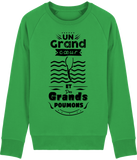 Pull Homme Un grand cœur et des grands poumons - Vert