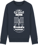 Pull Homme Un grand cœur et des grands poumons - Bleu marine