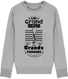 Pull Homme Un grand cœur et des grands poumons - Gris chiné