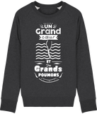 Pull Homme Un grand cœur et des grands poumons - Gris foncé chiné