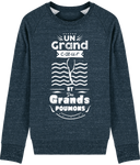 Pull Homme Un grand cœur et des grands poumons - Bleu jean