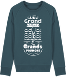 Pull Homme Un grand cœur et des grands poumons - Bleu canard