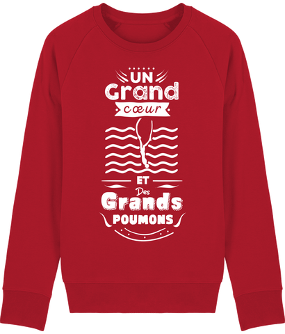 Pull Homme Un grand cœur et des grands poumons - Rouge