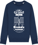 Pull Homme Un grand cœur et des grands poumons - Bleu nuit chiné