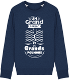 Pull Homme Un grand cœur et des grands poumons - Bleu nuit chiné