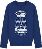 Pull Homme Un grand cœur et des grands poumons - Bleu roi