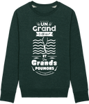 Pull Homme Un grand cœur et des grands poumons - Vert sapin chiné