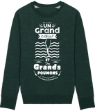 Pull Homme Un grand cœur et des grands poumons - Vert sapin chiné