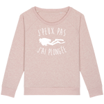 Pull Femme J'peux pas j'ai plongée - Rose poudré chiné