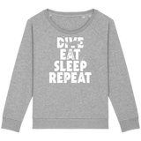 Pull Femme Dive Eat Sleep Repeat - Gris chiné