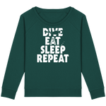 Pull Femme Dive Eat Sleep Repeat - Vert foncé