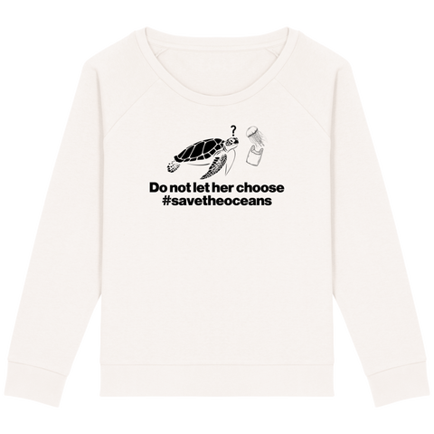 Pull Femme Save the Oceans - Blanc vintage