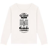 Pull Femme Un grand cœur et des grands poumons - Blanc vintage