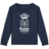 Pull Femme Un grand cœur et des grands poumons - Bleu marine