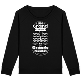 Pull Femme Un grand cœur et des grands poumons - Noir