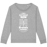 Pull Femme Un grand cœur et des grands poumons - Gris chiné