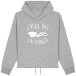 Sweat Court Femme J'peux pas j'ai plongée - Gris chiné