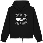 Sweat Court Femme J'peux pas j'ai plongée - Noir