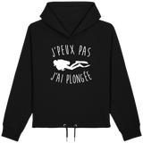 Sweat Court Femme J'peux pas j'ai plongée - Noir