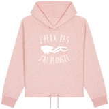 Sweat Court Femme J'peux pas j'ai plongée - Rose poudré chiné