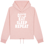 Sweat Court Dive Eat Sleep Repeat - Rose poudré chiné