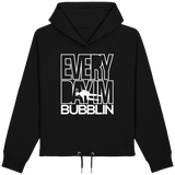 Sweat Court Femme à Capuche Everyday I'm Bubblin - Noir