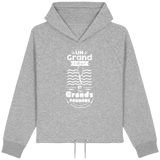 Sweat Court Femme Un Grand Coeur et des Grands Poumons - Gris chiné