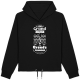 Sweat Court Femme Un Grand Coeur et des Grands Poumons - Noir