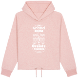 Sweat Court Femme Un Grand Coeur et des Grands Poumons - Rose poudré chiné