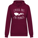 Sweat Femme J'peux pas j'ai plongée - Bordeaux