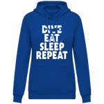 Sweat Femme Dive Eat Sleep Repeat - Bleu roi