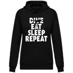 Sweat Femme Dive Eat Sleep Repeat - Noir