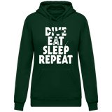 Sweat Femme Dive Eat Sleep Repeat - Vert sapin