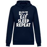 Sweat Femme Dive Eat Sleep Repeat - Bleu marine