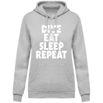 Sweat Femme Dive Eat Sleep Repeat - Gris