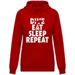 Sweat Femme Dive Eat Sleep Repeat - Rouge