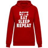 Sweat Femme Dive Eat Sleep Repeat - Rouge