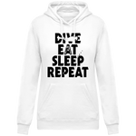 Sweat Femme Dive Eat Sleep Repeat - Blanc