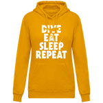 Sweat Femme Dive Eat Sleep Repeat - Jaune