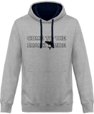 Sweat Homme Come to the shark side - Gris / Capuche bleu marine