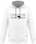 Sweat Homme Come to the shark side - Blanc / Capuche grise