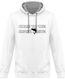 Sweat Homme Come to the shark side - Blanc / Capuche grise