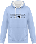 Sweat Homme Come to the shark side - Bleu ciel / Capuche blanche