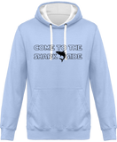 Sweat Homme Come to the shark side - Bleu ciel / Capuche blanche