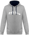 Sweat Homme Evolution - Gris / Capuche bleu marine