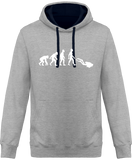 Sweat Homme Evolution - Gris / Capuche bleu marine