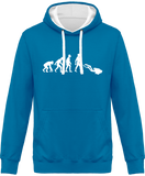 Sweat Homme Evolution - Turquoise / Capuche blanche