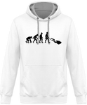 Sweat Homme Evolution - Blanc / Capuche grise